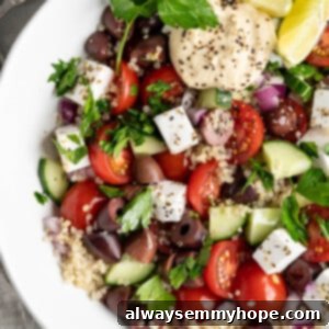 Refreshing Greek Cucumber Salad 2 A bowl of cucumber salad with quinoa