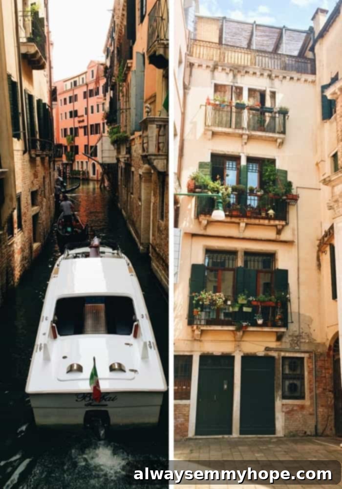 Glimpses of La Serenissima 7 A captivating montage of various canals in Venice, highlighting the city's iconic waterways and unique architecture.
