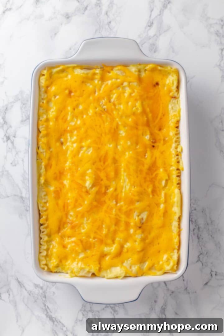 Pierogi casserole in a baking dish.
