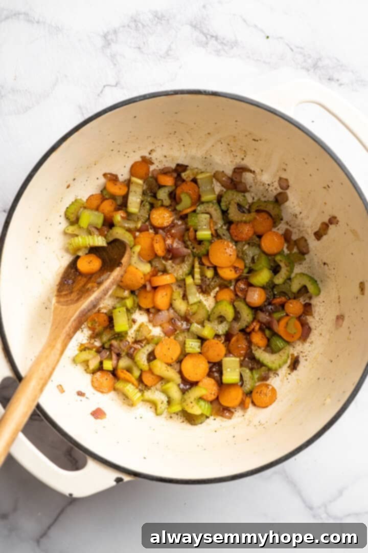 Sautéing Mirepoix in a Dutch Oven