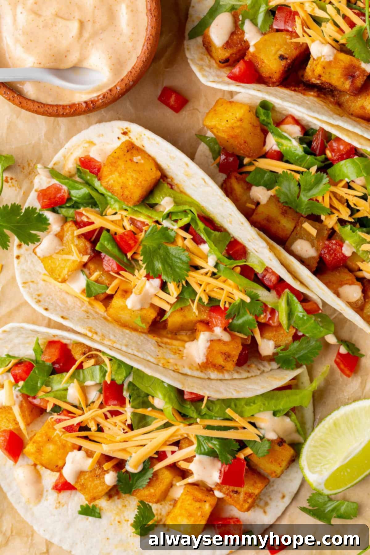 Vegan Spicy Potato Soft Tacos