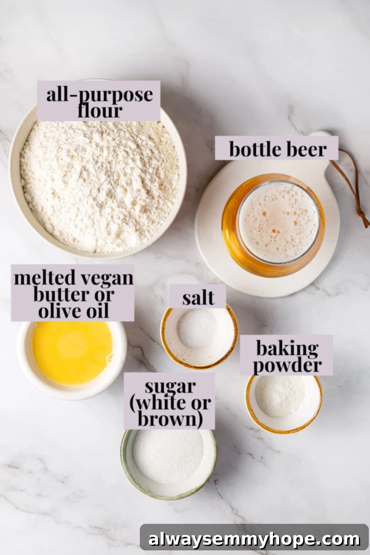 Effortless Beer Bread: A Simple 6-Ingredient Recipe 3 Vegan beer bread ingredients