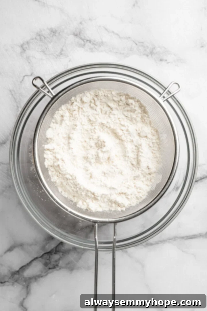 Sifting dry ingredients Sifting dry ingredients