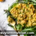 curried chickpea salad on a plate
